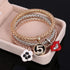 Crystal Owl Heart Charm Bracelets And Bangles Gold Alloy Elephant Anchor Pendants Rhinestone Bracelets For Women