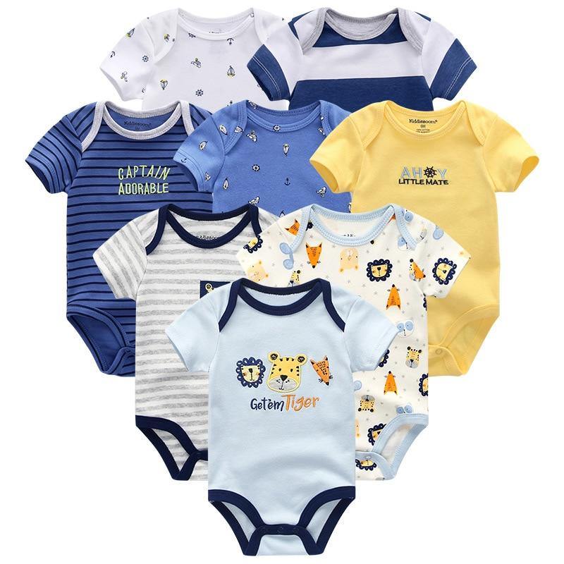 8PCS Set Modern Baby Rompers Cotton Overalls Newborn Clothes Jumpsuit Sumemr Baby set for Boys and Girls Kids