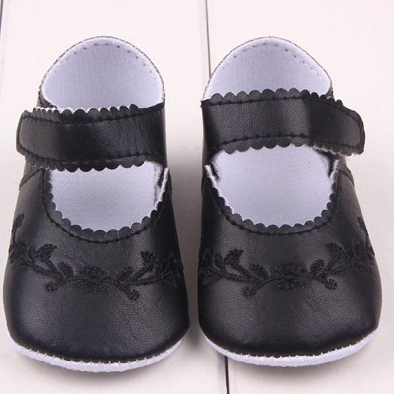 Black Soft Newborn Baby Girl Shoes Prewalker First Walkers Lovely Sneakers Infant Kids Girls Princess Shoes