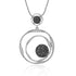 Luxury Black Crystal Pendant Necklace Gold Sweater Chain Big Circle Round Pendant Long Necklace Women Jewelry Accessories Gifts