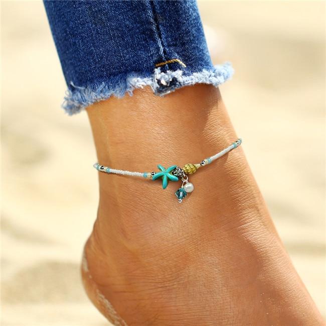 New Summer Style Colorful Seed Beads ankle Handmade Leg Brecelets Beaded Ocean Beach