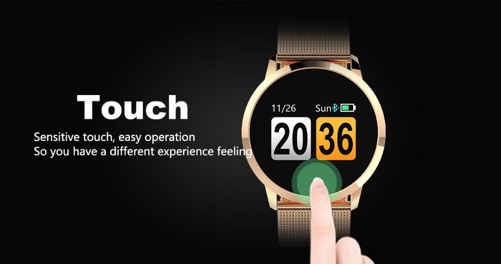 New Q8 LED Bluetooth Smart Watch With Stainless Steel Waterproof Breacelet Wearable Device Smartwatch Style for Men and Women With Fitness Tracker