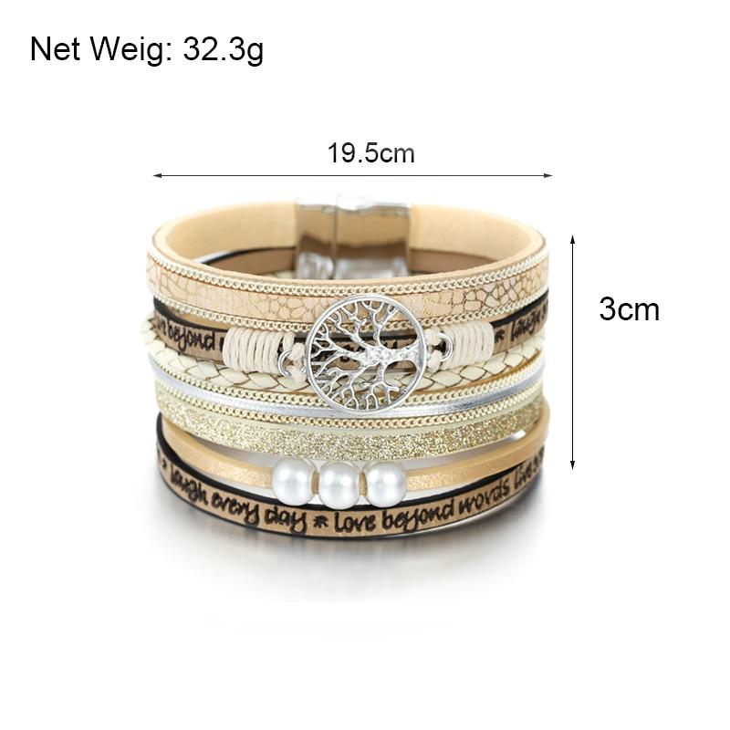 NEW2020 Handmade Luxury Fashion Modern Amazing Charm Pearl Life of tree Leather Bracelets For Women And Man