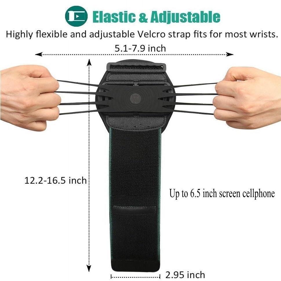 Black Universal Wristband Phone 4"-6.5" inch Sports Armband For Cycling Gym Workout Arm Band Mobile Phones Holder