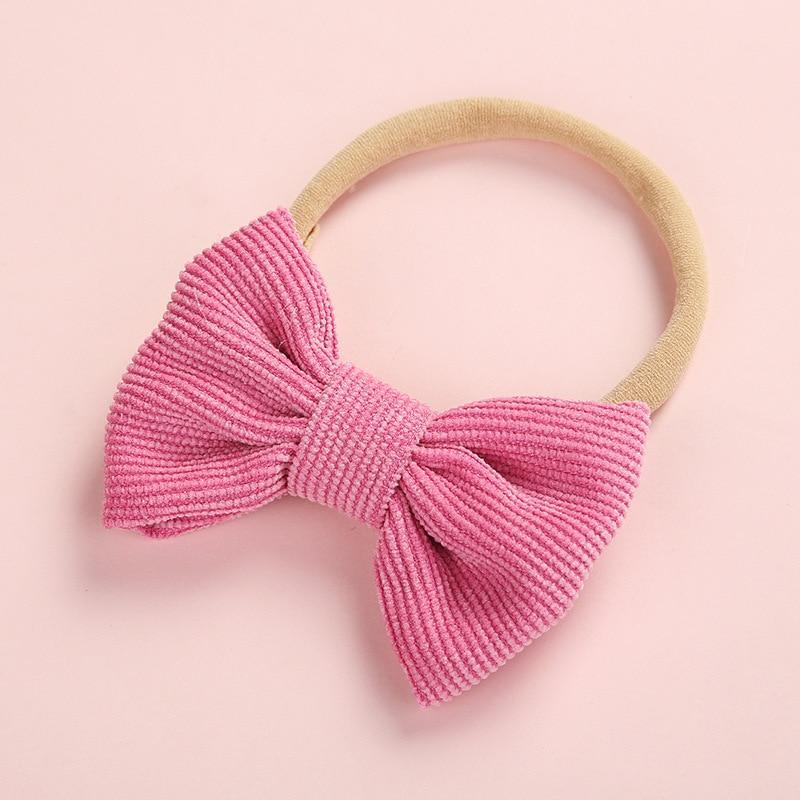 Baby Headband Bow Headbands For Girl Corduroy Head Band Thin Nylon Hairband Newborn Kids Hair Accessories Bow For Kids