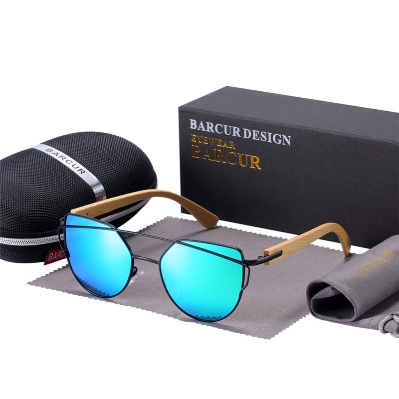 Bamboo High Quality Female Sunglasses Oversized Women Polarized Sunglasses With Natural Bamboo In Elegant and Luxury Cat eye Eyewear Luxury Style