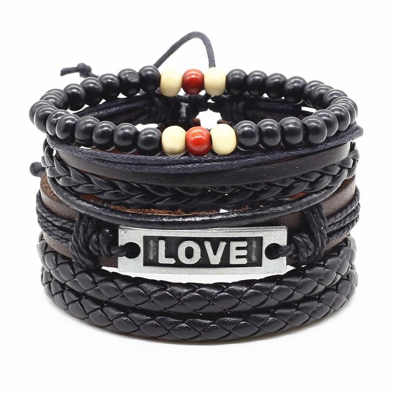 Handmade Modern Fashion New Luxury Wood Bead Charm Amazing Premium Leather Elegant Bracelet For Women