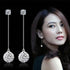 Luxury Elegant Sterling Silver Shiny Crystal Stud Earrings For Women In Fashion Style