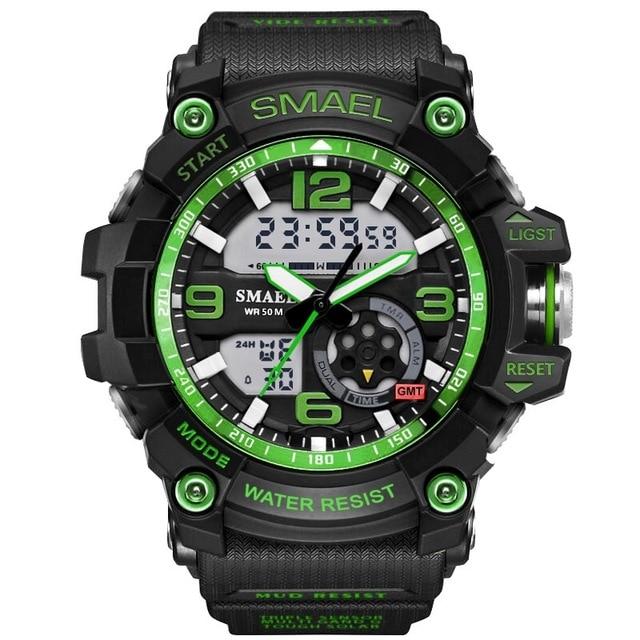 NEW Sport Analog-Digital Watch For Men and Woman  Waterresistant 50M Professional Waterproof Quartz Large Dial Military Wristwatches  With Night Mode