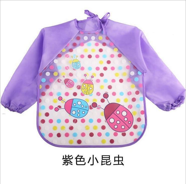 Waterproof Long Sleeve Girl Bibs Kids Burp Cloth Feeding Bib with Pocket Bib For Kids