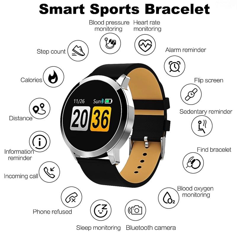 New Q8 LED Bluetooth Smart Watch With Stainless Steel Waterproof Breacelet Wearable Device Smartwatch Style for Men and Women With Fitness Tracker