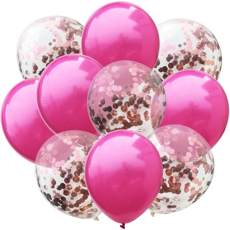 20pcs 12inch Latex Balloons And Colored Confetti Birthday Party Decorations Mix Rose Wedding Anniversary Kids Gift Helium Ballons In Luxury Modern Design