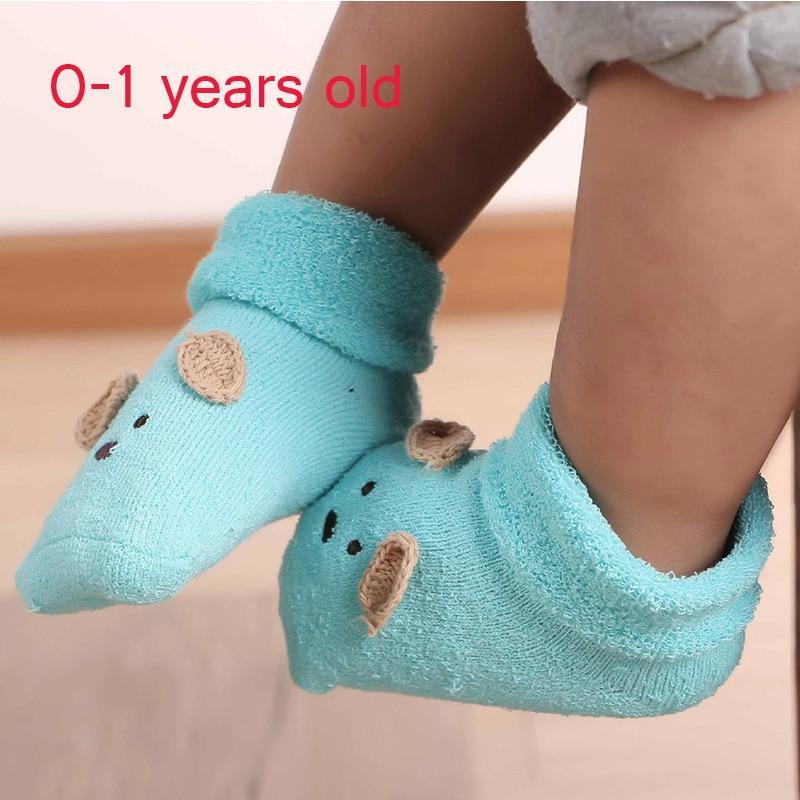 Cute Newborn Baby Cartoon Anti Slip Floor Socks For Baby Girl And Boy Casual Design Soft Warm Socks For Kids