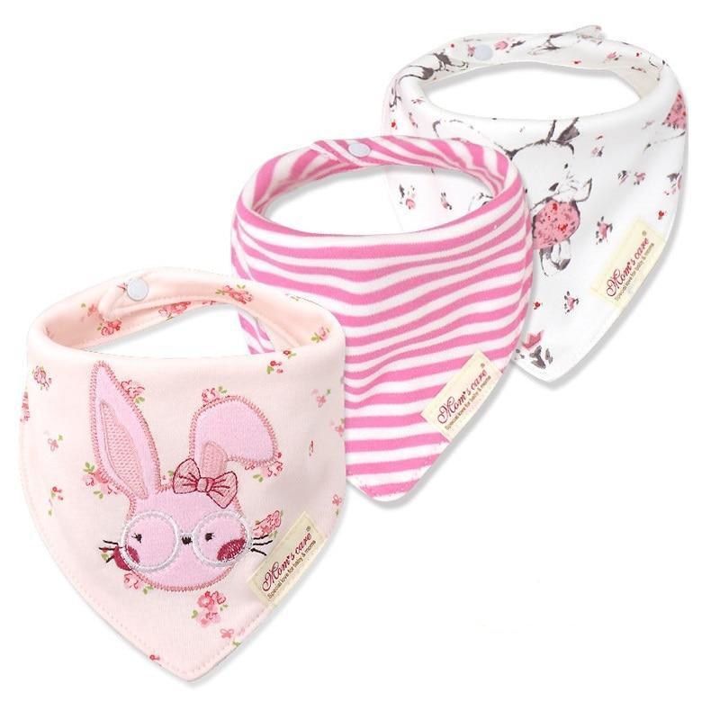 Moder 3PCS Baby Bibs Bandanna Lot Cotton Multi-style Triangle Cartoon For Infant Boys And Girls