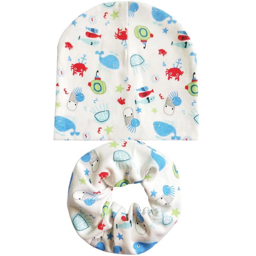 Modern Cartoon Cotton Baby Hat Winter Baby Girls Hat Newborn Boys Hats Kids Cap Scarf Set Children Beanies For Kids With Scarf