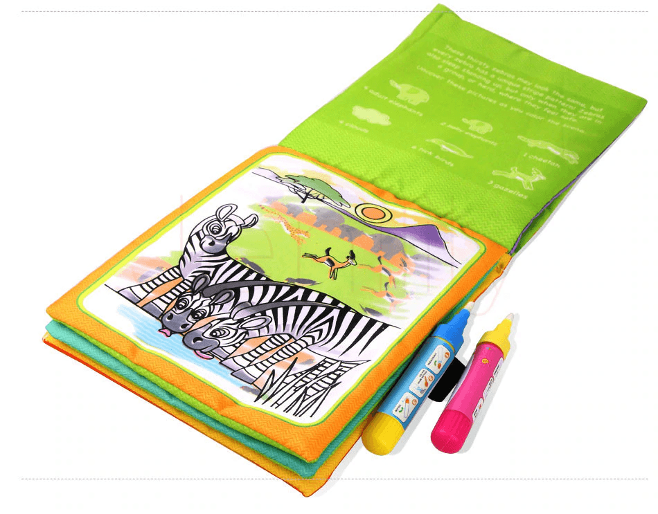 Modern Coloring Magic Water Drawing Book With Pen For Kids and Baby Educational Toy Animals Painting Writing Doodle Cloth Book Kids Drawing Board