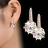 Elegant Vintage Earrings Luxury Rose Gold Crystal Modern Bling Drop Earrings for Women Girls Christmas  Wedding Jewelry