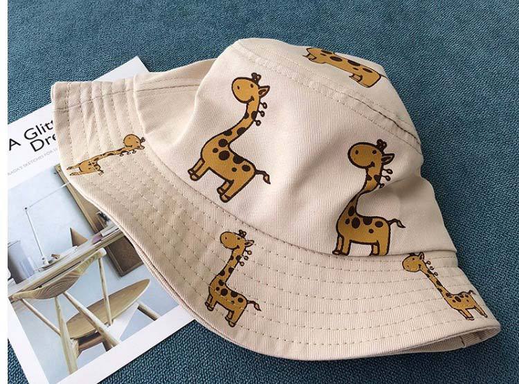 Modern Children's Bucket Hats Cartoon giraffe Sun Hat Girls Boys Outdoor Beach Hat Camping Fishing Cap For Girls and Boys