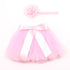 Luxury Modern Elegant Baby Girl Tulle Tutu Skirt and Flower Headband Set Newborn Dress With Big Bow And With Headband