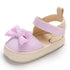 Newborn Baby Girl Striped Bow Sandals Soft Shoes Infants Anti-Slip Sneaker New Fashion Clogs 0-18M