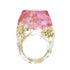 Elegant Luxury Magical Transparent Forest Epic Handmade Stylish Dried Flower Special Resin Ring Colorful Ink Pattern Scenery for Women