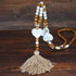 New Modern Bohemian Necklace Luxury Handmade Stones Tassels Elegant Wood Beads Amazing Necklace Long For Women Jewelry Gifts