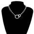 Punk Choker Necklace Hip Hop Jewelry Trendy Iron Thick Chain Circle Necklace Women Neck Accessories