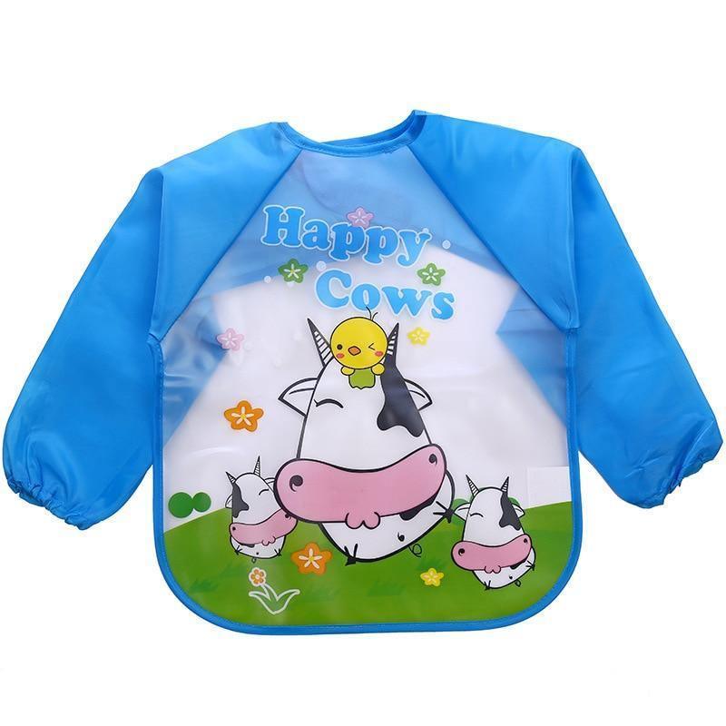 Waterproof Long Sleeve Girl Bibs Kids Burp Cloth Feeding Bib with Pocket Bib For Kids