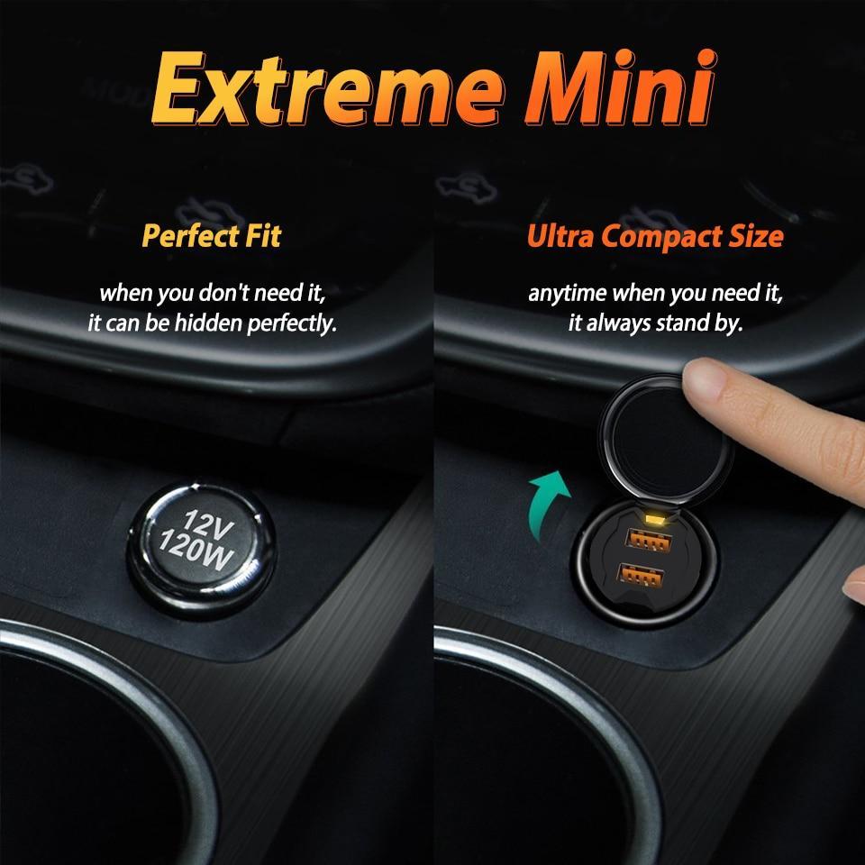 Mini USB Car Charger Adapter 2A Mobile Phone Dual USB Car-charger Stylish Design Two Charging Ports Car Gadgets