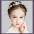 Handamde  Lucury Hair Accessories For Girls Kids Flower Crown Adjustable Flower Headband Pearls Head Wreath For Girls