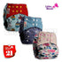 Modern Luxury Printed Washable Real Cloth Pocket Nappy,3 nappies/diapers Set For Girls and Boys Baby In Elegant Style