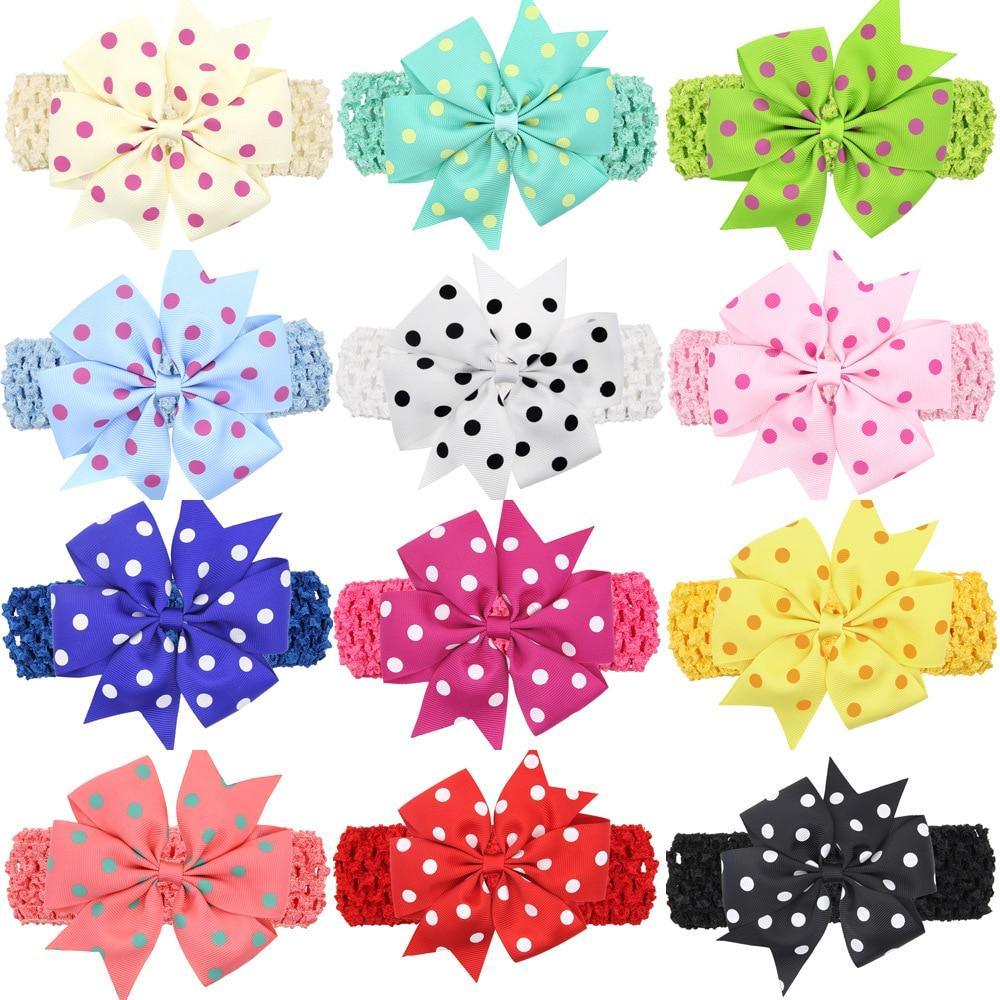 Modern Luxury Children Dot Bow Wide Hair Head Band Headband Headwear For Girls Baby