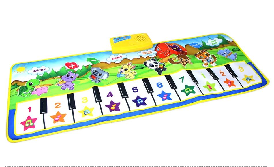 Animals Musical Mat Carpet with 10 Keys Record Function Animal Sounds Play Touch Piano Educational Toys For Kids