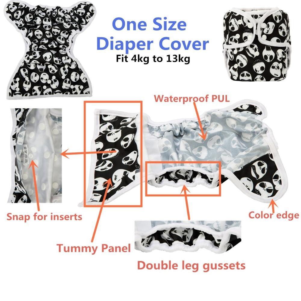 One Size Baby Cloth Diaper Cover Nappy Waterproof Double Gusset Design Adjustable Diapers For Babies