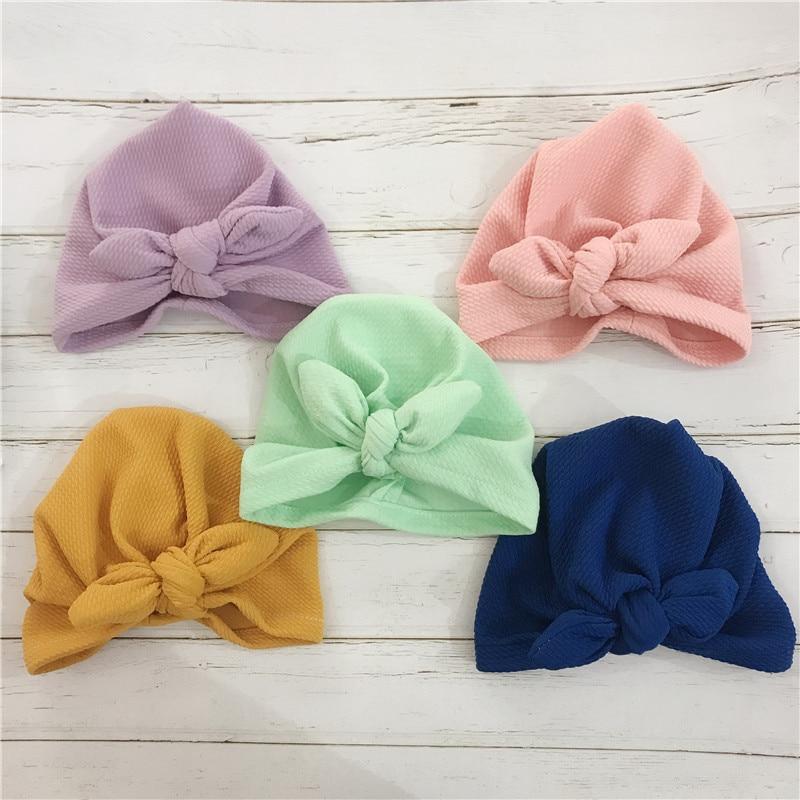 Handmade Baby Hats Rabbit Ears for Infant Children Baby Girls Boho Hat Beanie Scarf Turban Head Wrap Cap For Girls Baby