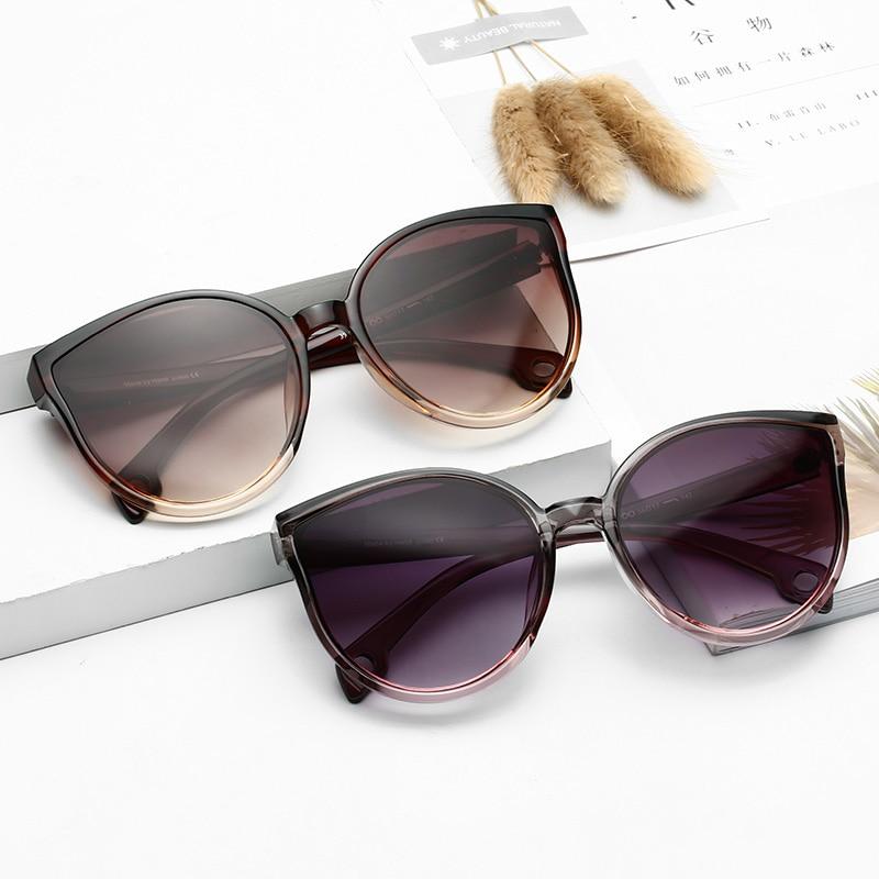 Luxury Modern Elegant Lady  Sunglasses WIth  Cat Eye Women Eyewear  Plastic Frame Clear Lens With  UV400 Protection