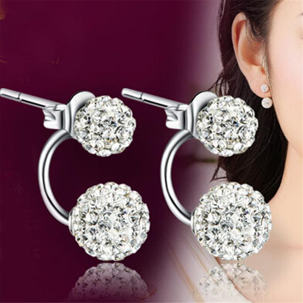 Elegant 925 Sterling Silver New Jewelry Shambhala Luxury Zirconia Epic Female Vintage Stud Earrings