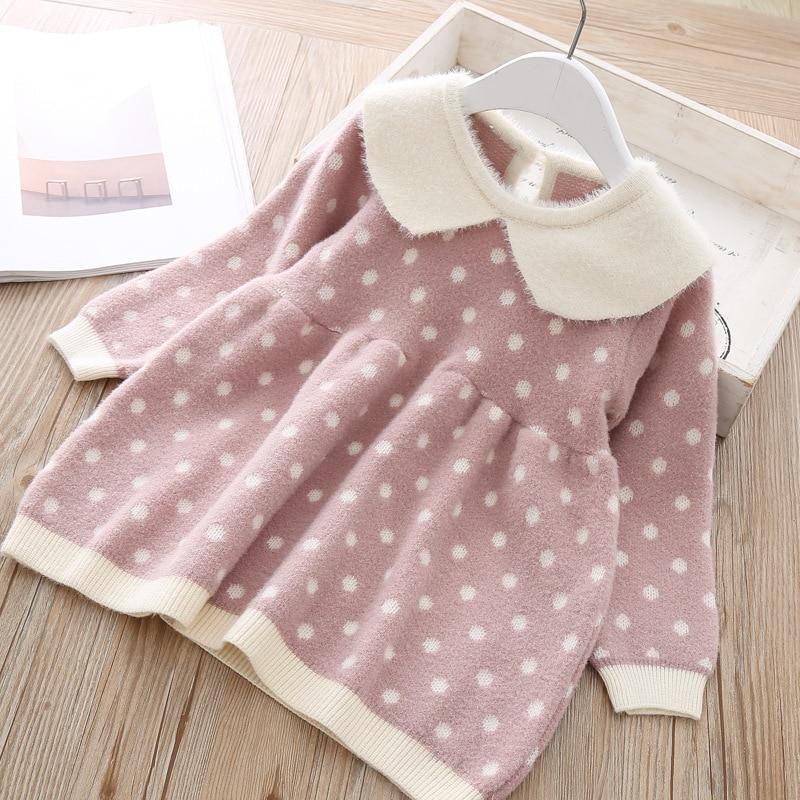 Modern Cotton Warm Winter Knitted Clothes Infant Toddler Top Dress For Girls Kids