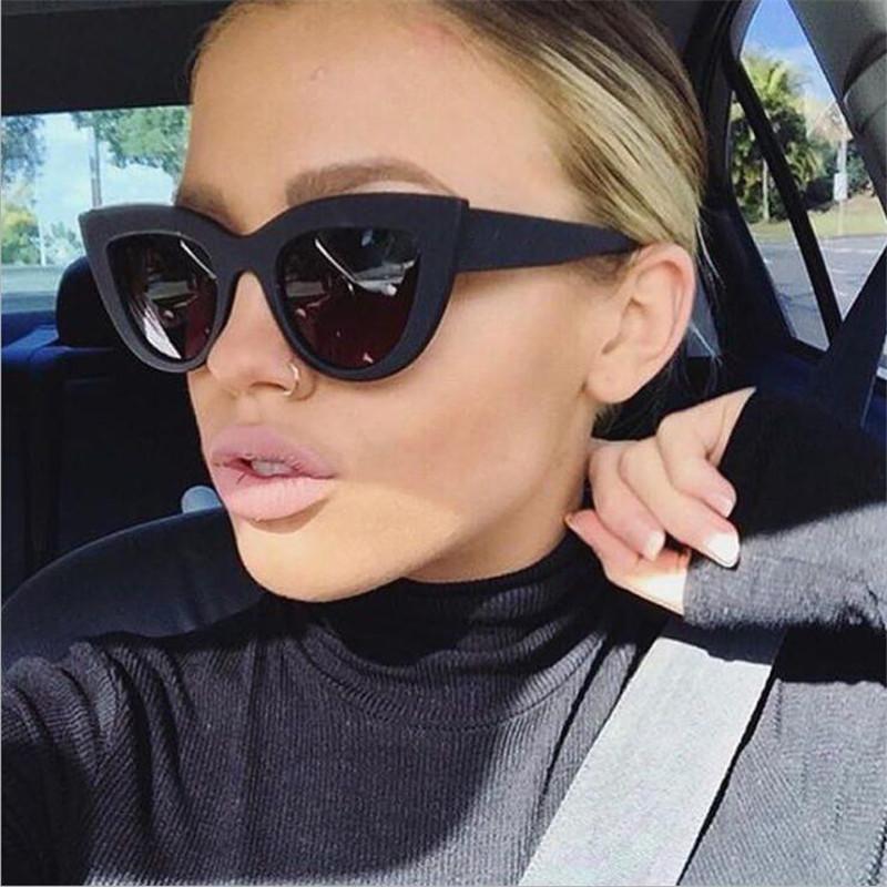 Vintage Retro Cat Eye Women Sunglasses Tinted Color Lens Men Vintage Shaped Sun Glasses Female Eyewear Blue Sunglasses Brand Designer