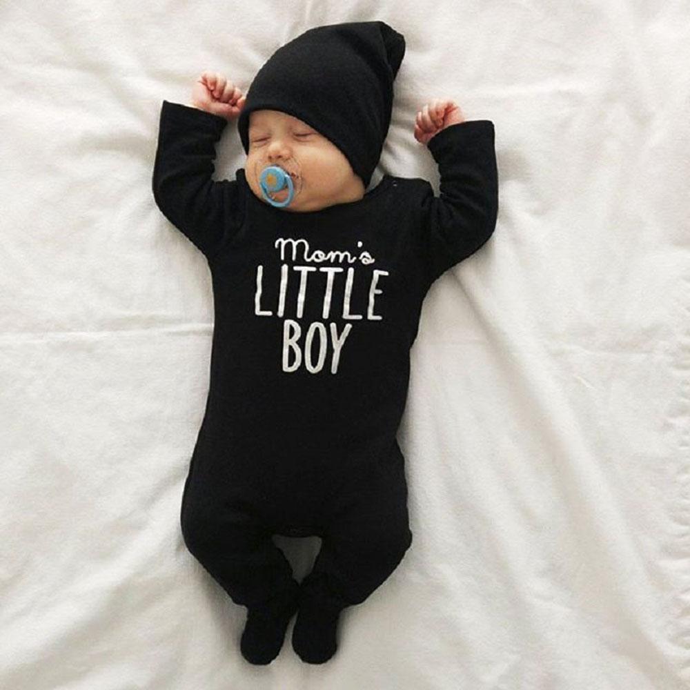 Modern New Romper Jumpsuit For Newborn Toddler Infant Baby Boys Romper Long Sleeve Jumpsuit Playsuit With Words Moms Little Boy