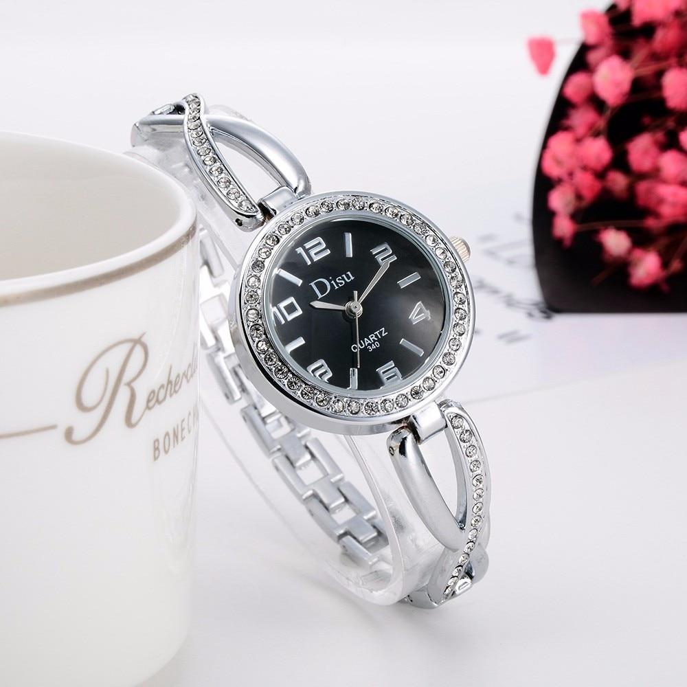 Luxury Fashion Rose Gold Plated Women's Elegant Rhinestone Bracelet Quartz Watch Fashion Lady Watches For Women and Girls