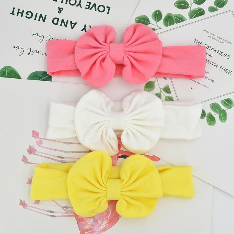 Modern 3PCS Set Floral Bows Baby Headband Dot Bowknot Cotton Hair Band Girls Hair Accessories For Girls