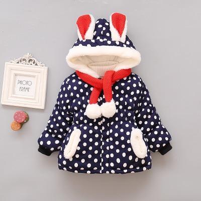 Luxury Newborn Children Plus Cute Hooded Cotton Jacket  Infant Clothing for Baby Girls In Elegant Colorful Design  For Winter