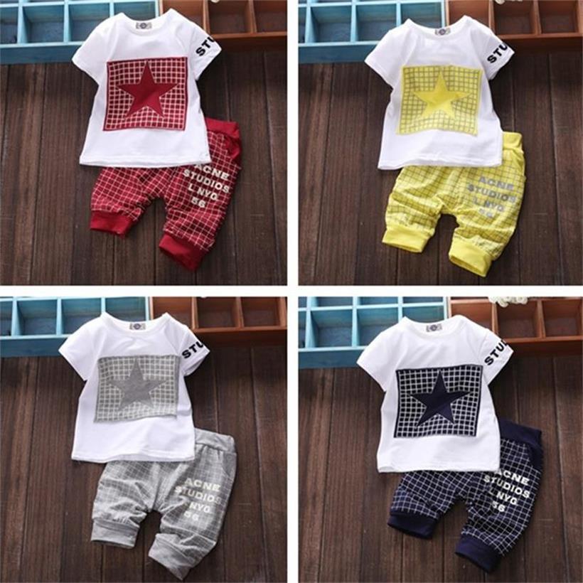 Baby Boy Clothes Winter Kids Clothes Sets T-shirt Pants Suit Star Printed Clothes Newborn  For Boys