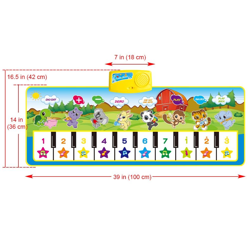 Animals Musical Mat Carpet with 10 Keys Record Function Animal Sounds Play Touch Piano Educational Toys For Kids