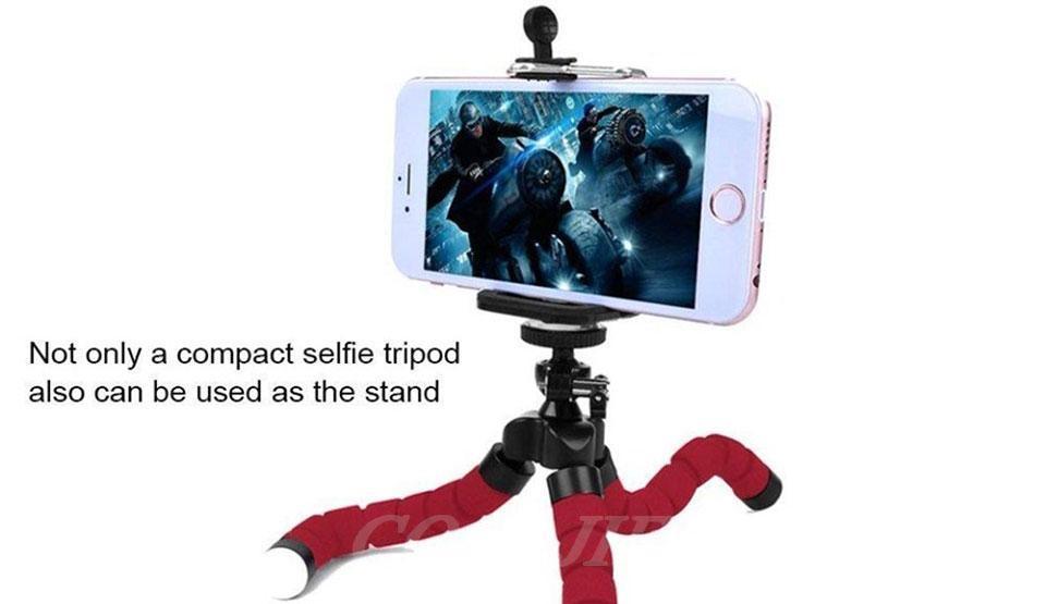 Flexible Sponge Mini Tripod With Bluetooth Remote Shutter Mini Camera Tripod Phone Holder Clip Stand