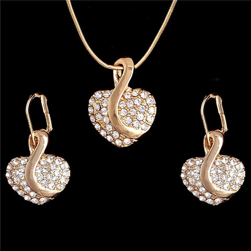 Luxury Gold Jewelry Sets Earrings Necklace Brecelet Ring Wedding African Beads Crystal Bridal Jewellery Set Rhinestone Ethiopian Jewelry