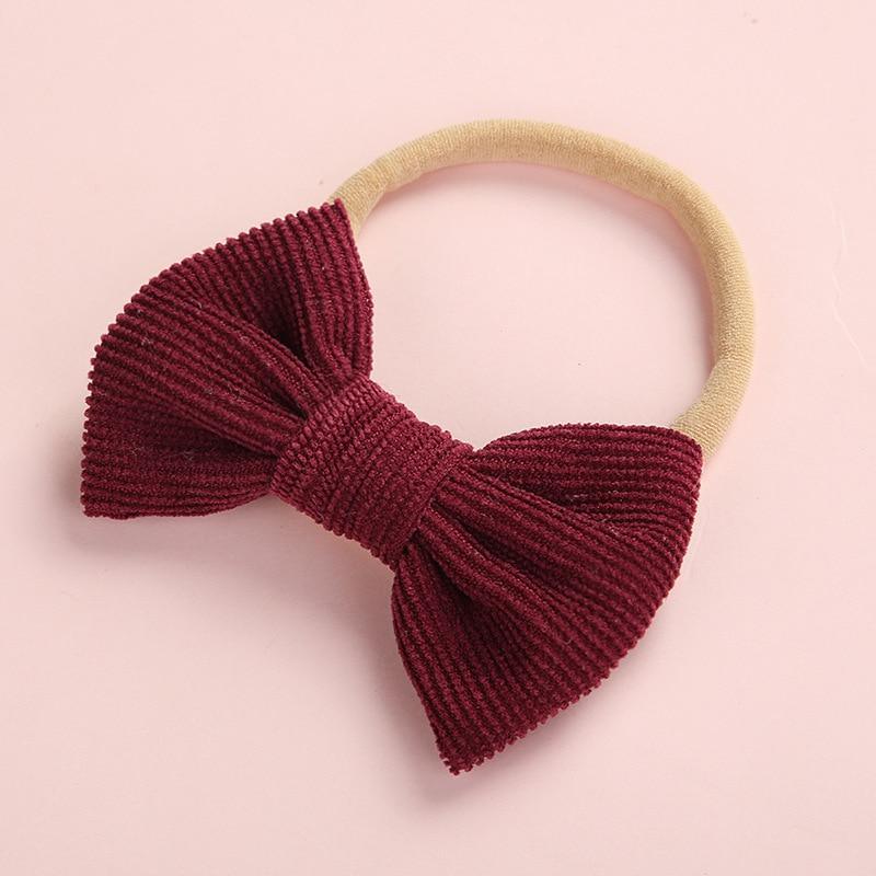 Baby Headband Bow Headbands For Girl Corduroy Head Band Thin Nylon Hairband Newborn Kids Hair Accessories Bow For Kids