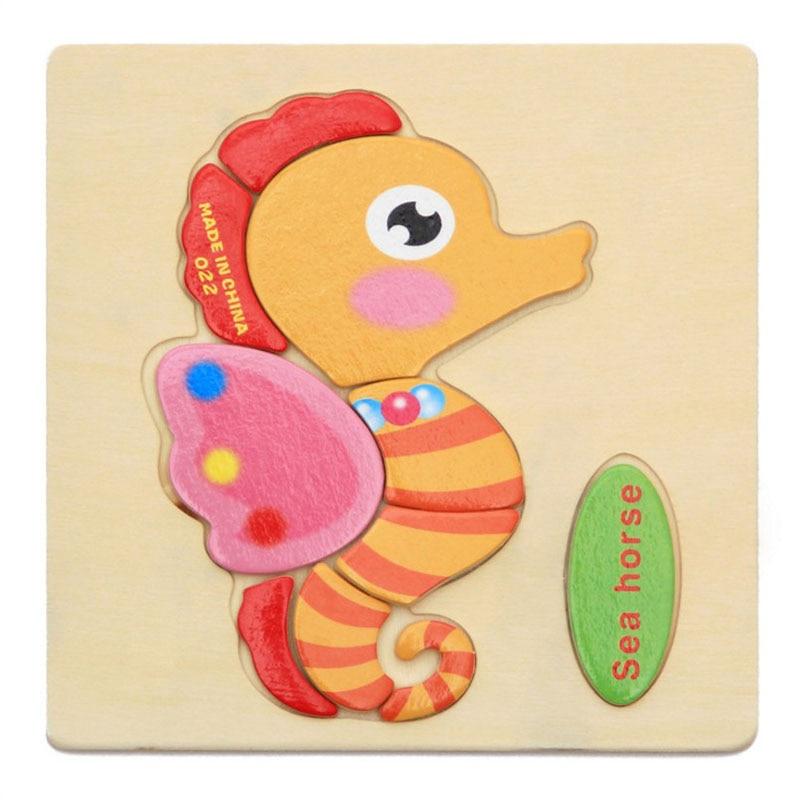 Wooden 3D Stevvex Modern Interesting Baby Learning Puzzles for Children Cartoon Animal Fruit Puzzles Intelligence Kids Children Educational Toy