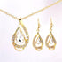 Unique Design Double Layer Water Drop Jewelry Sets for Women Fashion Crystal Necklace Earrings Bridal Wedding Jewelry Sets Gift